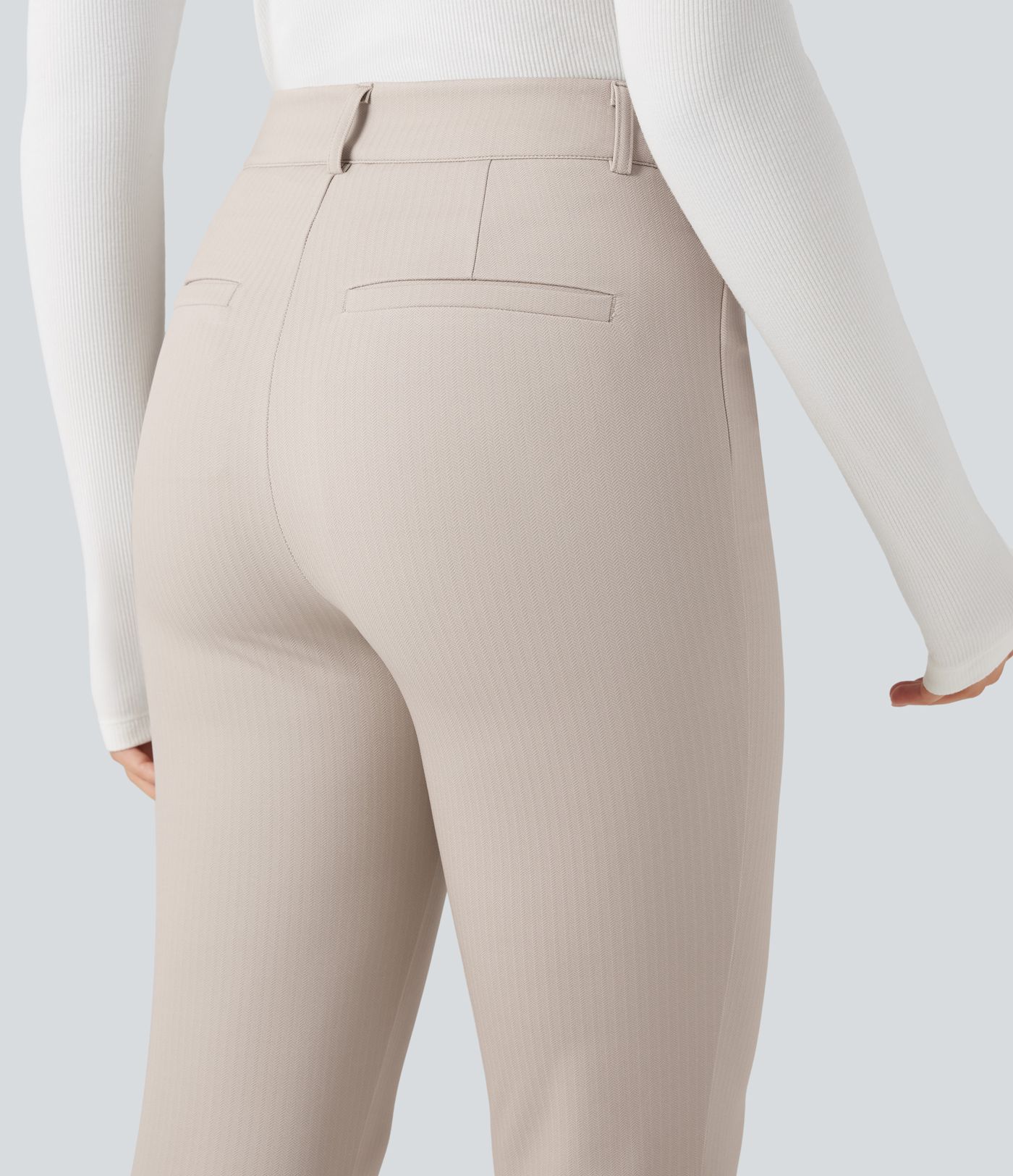 Halara Flex™ High-waisted Skinny Herringbone Work Trousers with Pockets