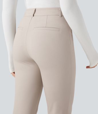 Halara Flex™ High-waisted Skinny Herringbone Work Trousers with Pockets