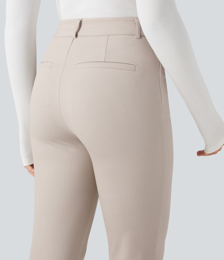 Halara Flex™ High-waisted Skinny Herringbone Work Trousers with Pockets
