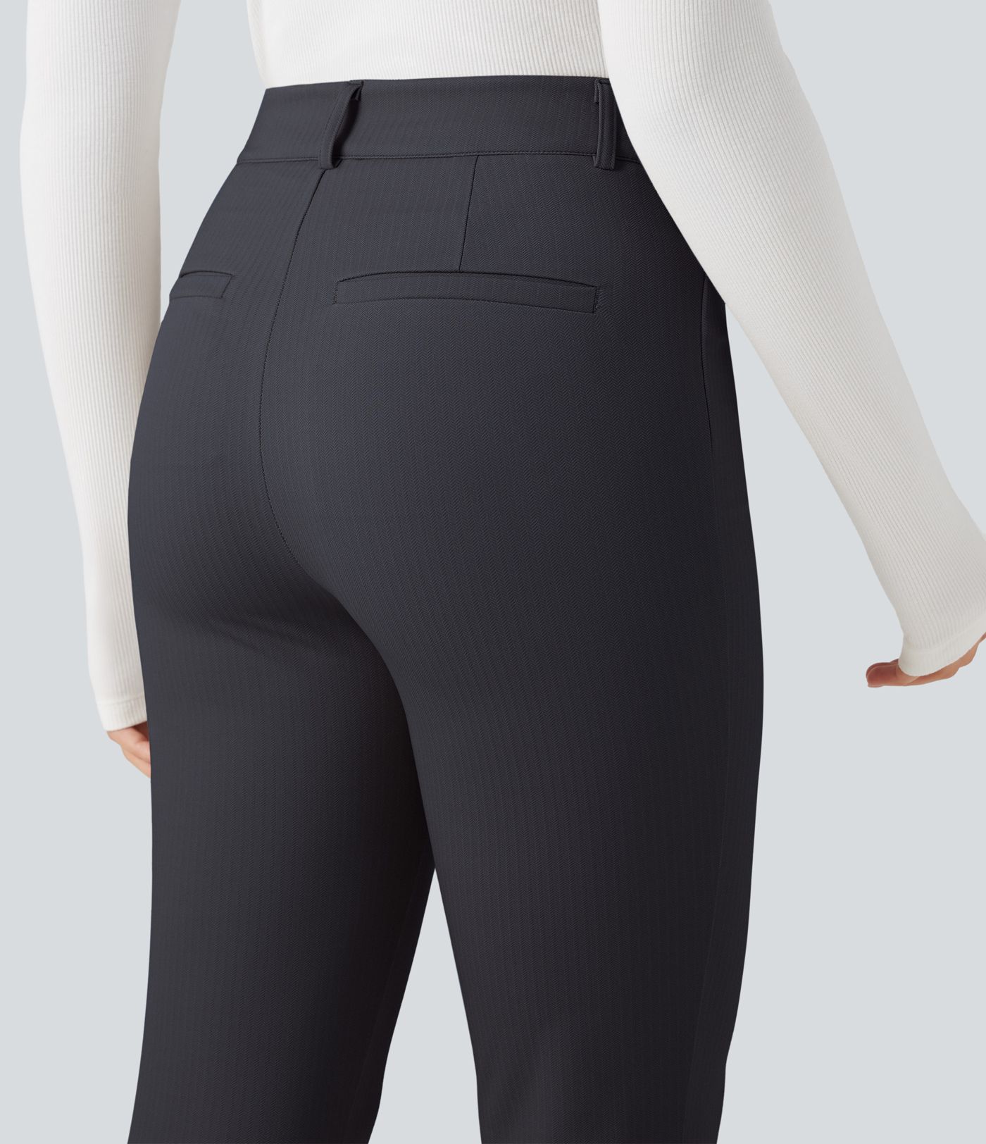 Halara Flex™ High-waisted Skinny Herringbone Work Trousers with Pockets