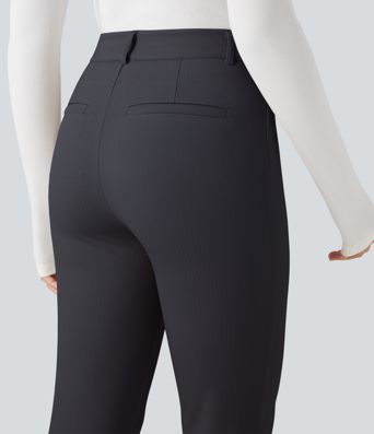 Halara Flex™ High-waisted Skinny Herringbone Work Trousers with Pockets