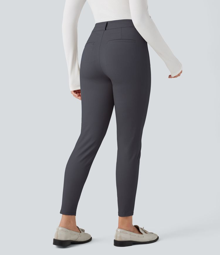 Halara Flex™ High-waisted Skinny Herringbone Work Trousers with Pockets