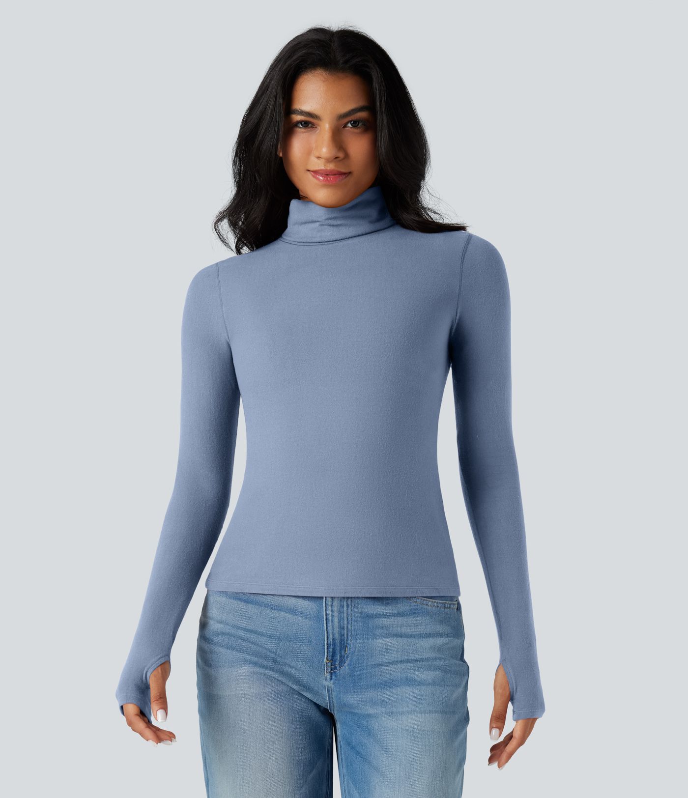 Halara HeatCore Turtleneck Long Sleeve Thumb Hole Casual Warming Top