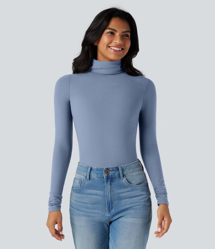 Halara HeatCore Turtleneck Long Sleeve Thumb Hole Casual Warming Top