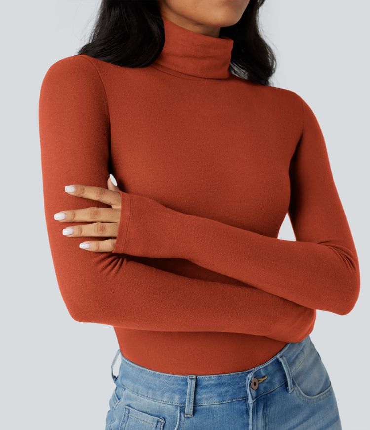 Halara HeatCore Turtleneck Long Sleeve Thumb Hole Casual Warming Top