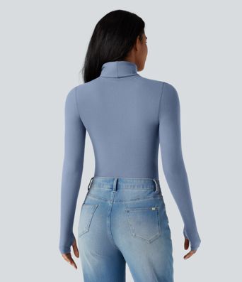 Halara HeatCore Turtleneck Long Sleeve Thumb Hole Casual Warming Top