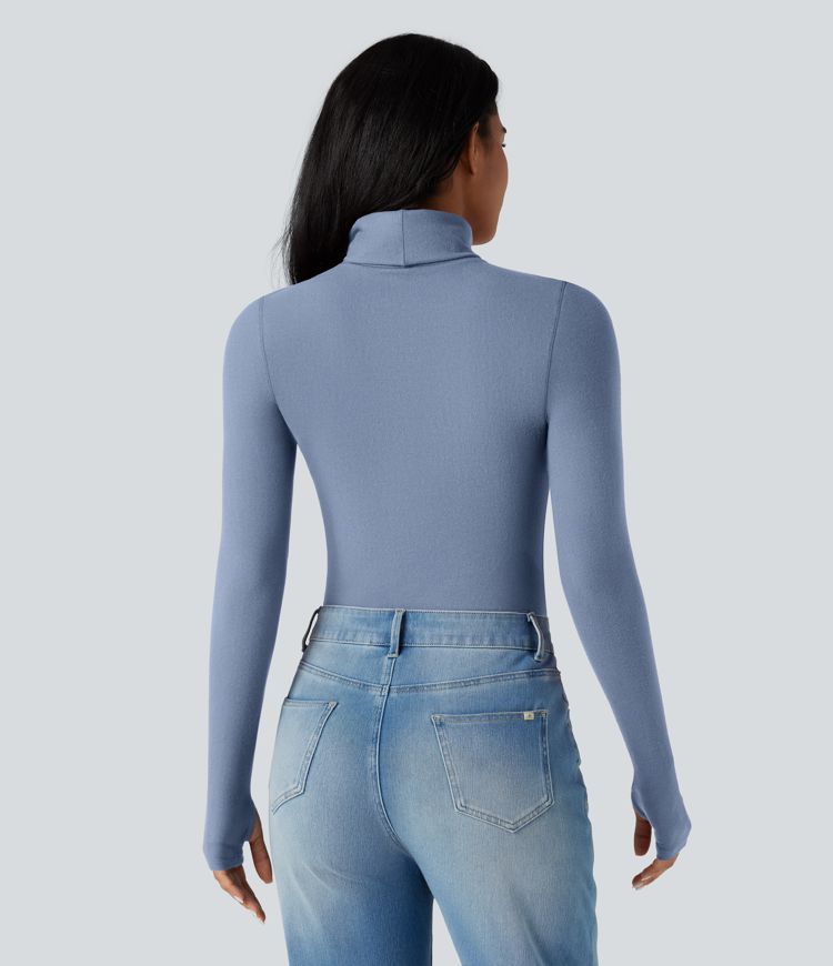 Halara HeatCore Turtleneck Long Sleeve Thumb Hole Casual Warming Top