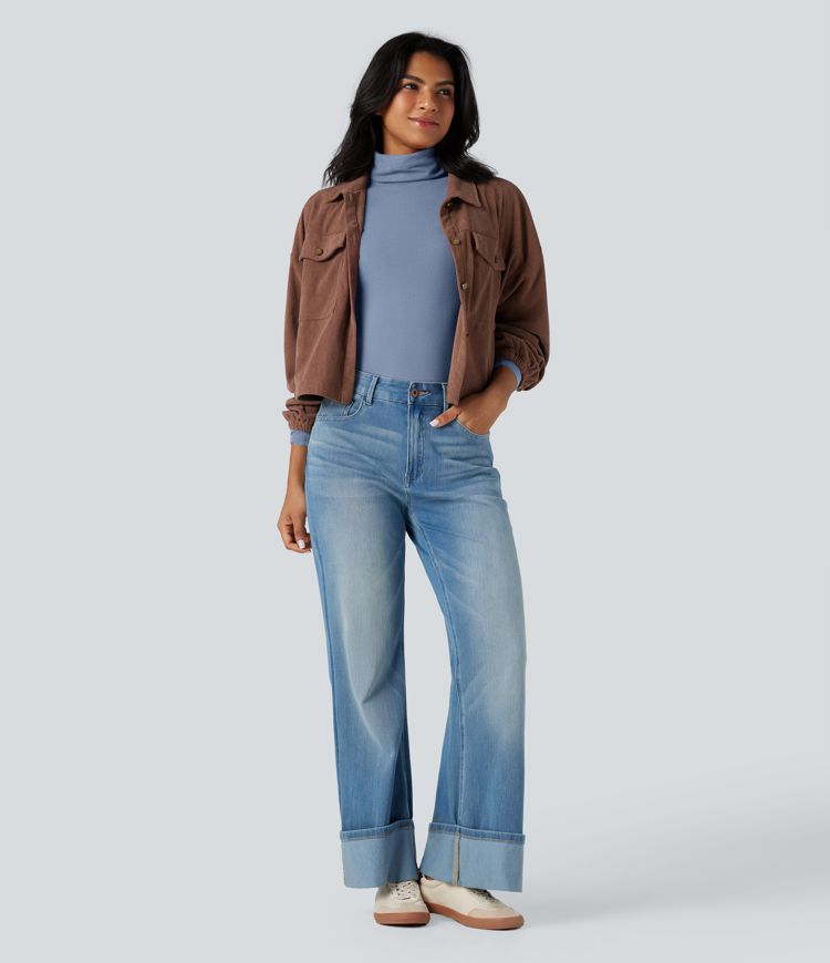 Halara HeatCore Turtleneck Long Sleeve Thumb Hole Casual Warming Top