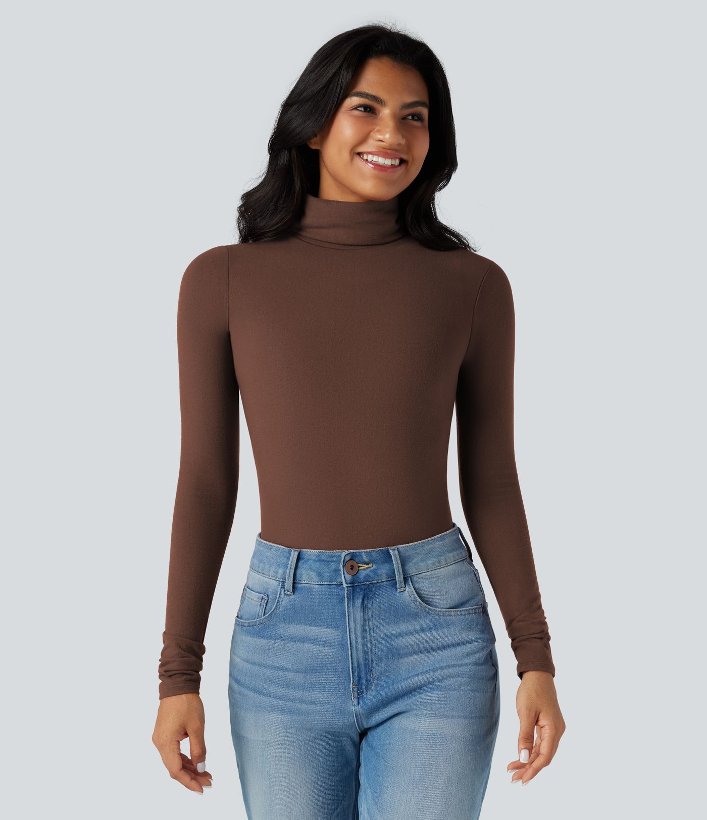 Halara HeatCore Turtleneck Long Sleeve Thumb Hole Casual Warming Top