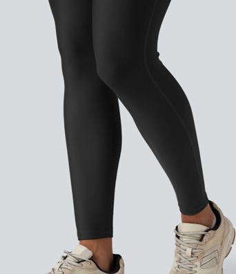 High Waisted Tummy Control Butt Lifting Sheen Shaping Training 7/8 Leggings