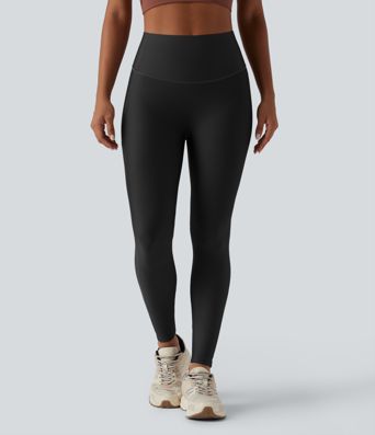 High Waisted Tummy Control Butt Lifting Sheen Shaping Training 7/8 Leggings