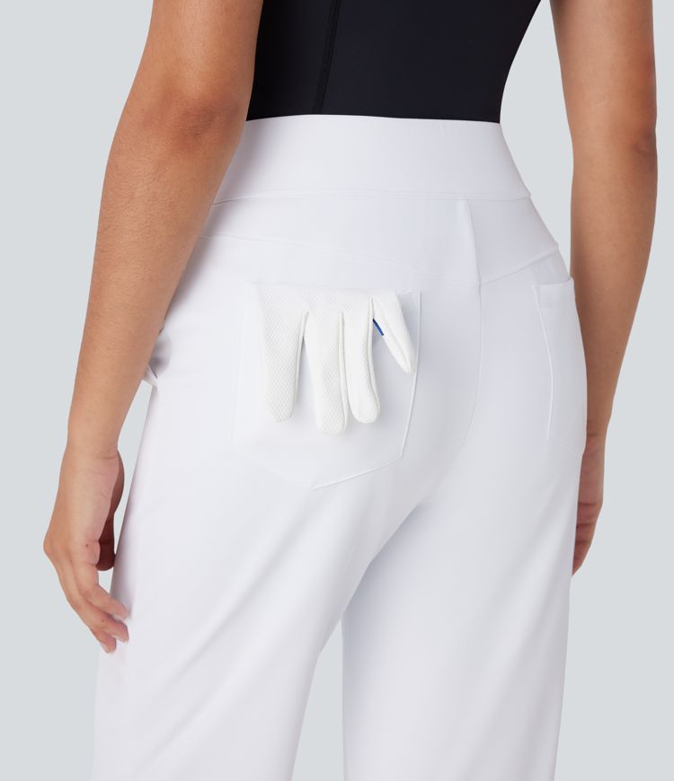 Mid High Waisted Pockets Quick Dry Golf Pants-Golf Tee-UPF40+