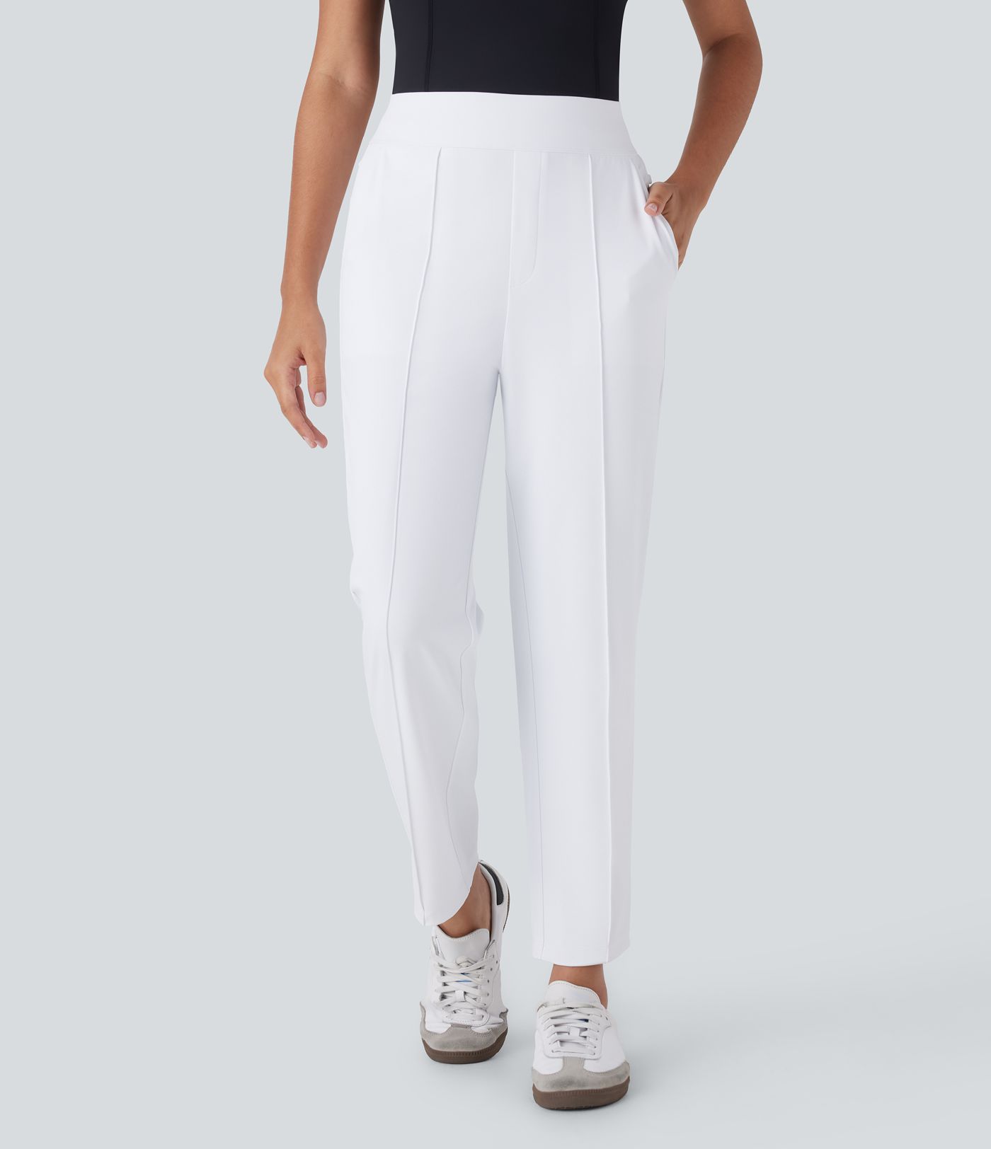 Mid High Waisted Pockets Quick Dry Golf Pants-Golf Tee-UPF40+