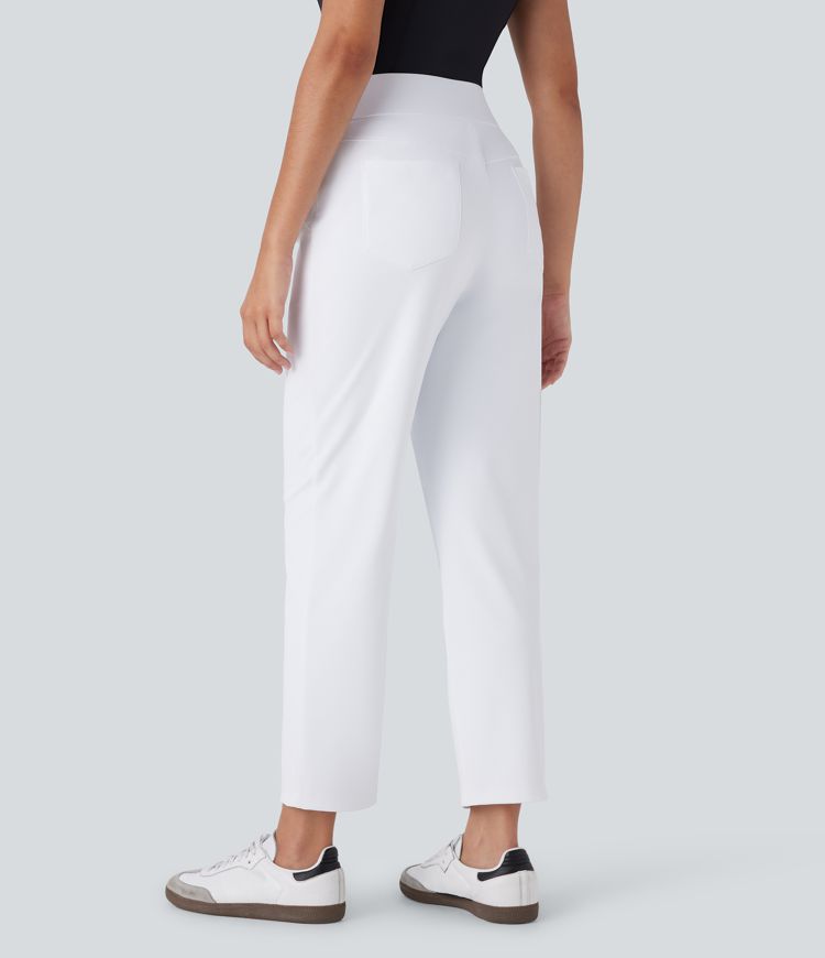 Mid High Waisted Pockets Quick Dry Golf Pants-Golf Tee-UPF40+