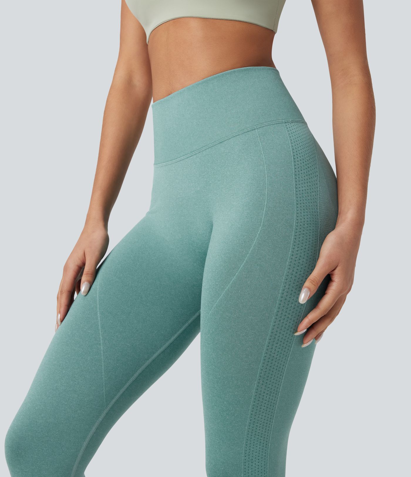 Nahtlose Passform Hohe Taille Bauchkontrolle Po-Lifting Yoga-Leggings