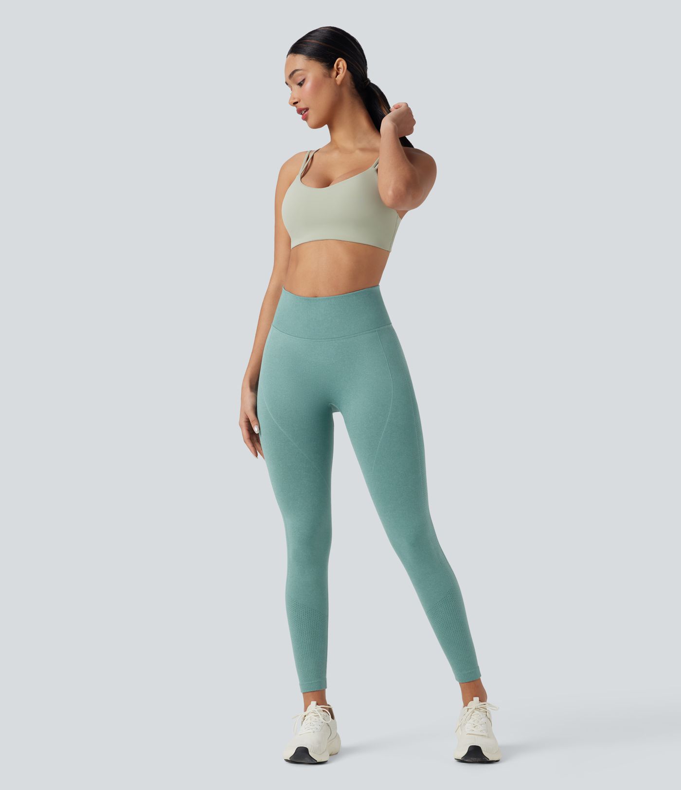 Nahtlose Passform Hohe Taille Bauchkontrolle Po-Lifting Yoga-Leggings