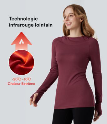 Halara HeatCore - yoga sports top with hood, long sleeves and thumbholes - warming Halara HeatCore - yoga sports top with hood, long sleeves and thumbholes - warming