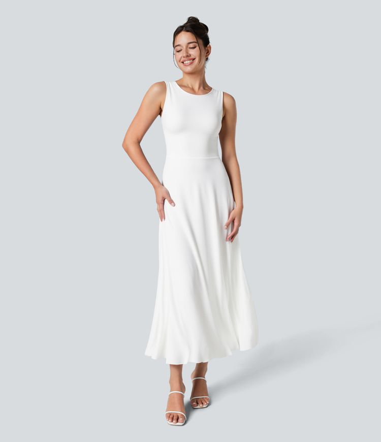 Round Neck Sleeveless Maxi Casual Dress