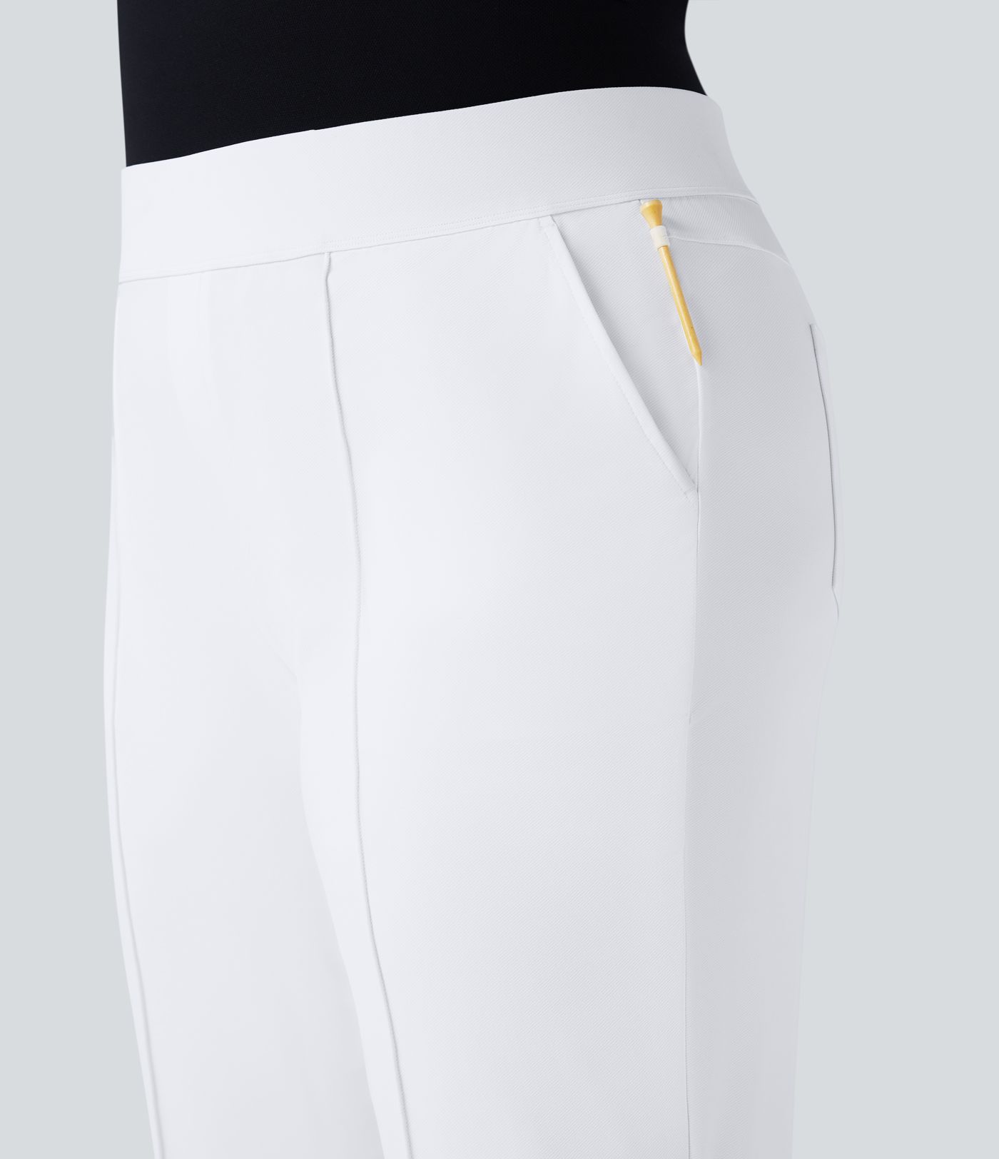 High Waisted Pockets Straight Leg Quick Dry Golf Plus Size Pants-Golf Tee-UPF40+