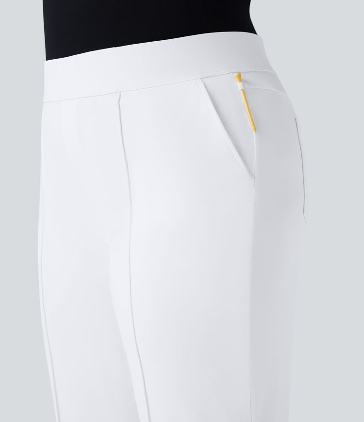 High Waisted Pockets Straight Leg Quick Dry Golf Plus Size Pants-Golf Tee-UPF40+