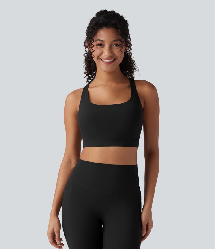 Halara UltraSculpt™ push-up yoga-sports-BH med lav støtte — skåle D/DD/DDD/F