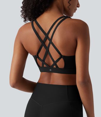 Halara UltraSculpt™ push-up yoga-sports-BH med lav støtte — skåle D/DD/DDD/F