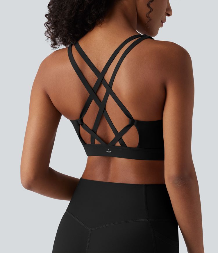 Halara UltraSculpt™ push-up yoga-sports-BH med lav støtte — skåle D/DD/DDD/F