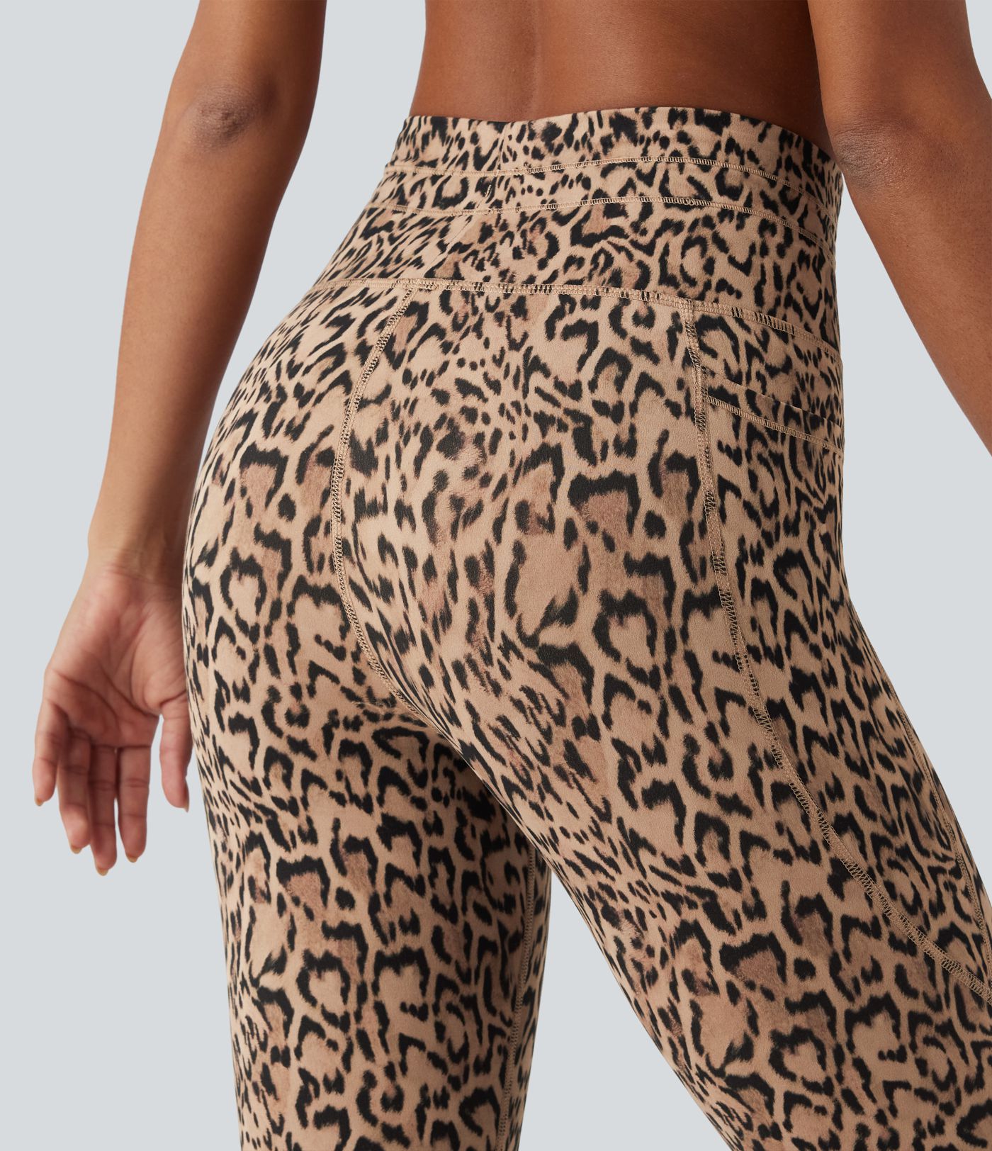 Halara UltraSculpt™ Leopard Print High Waisted Drawstring Yoga Leggings with Pockets