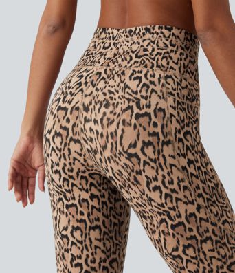 Halara UltraSculpt™ Leopard Print High Waisted Drawstring Yoga Leggings with Pockets