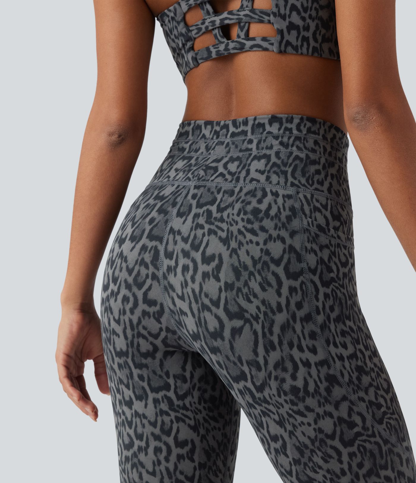 Halara UltraSculpt™ Leopard Print High Waisted Drawstring Yoga Leggings with Pockets