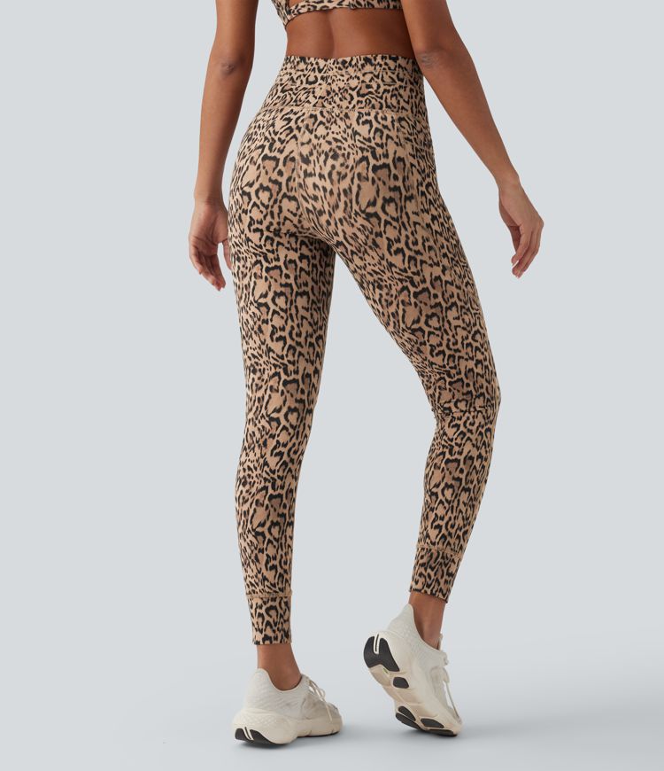 Halara UltraSculpt™ Leopard Print High Waisted Drawstring Yoga Leggings with Pockets