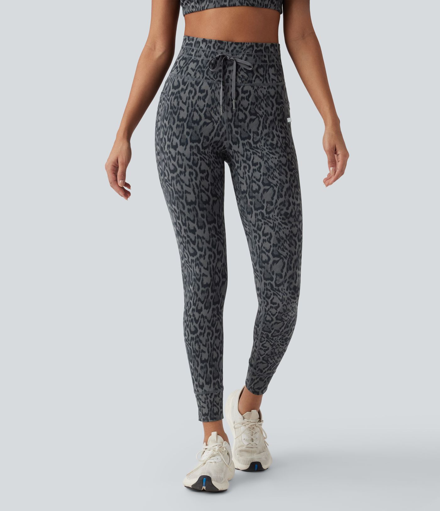 Halara UltraSculpt™ Leopard Print High Waisted Drawstring Yoga Leggings with Pockets