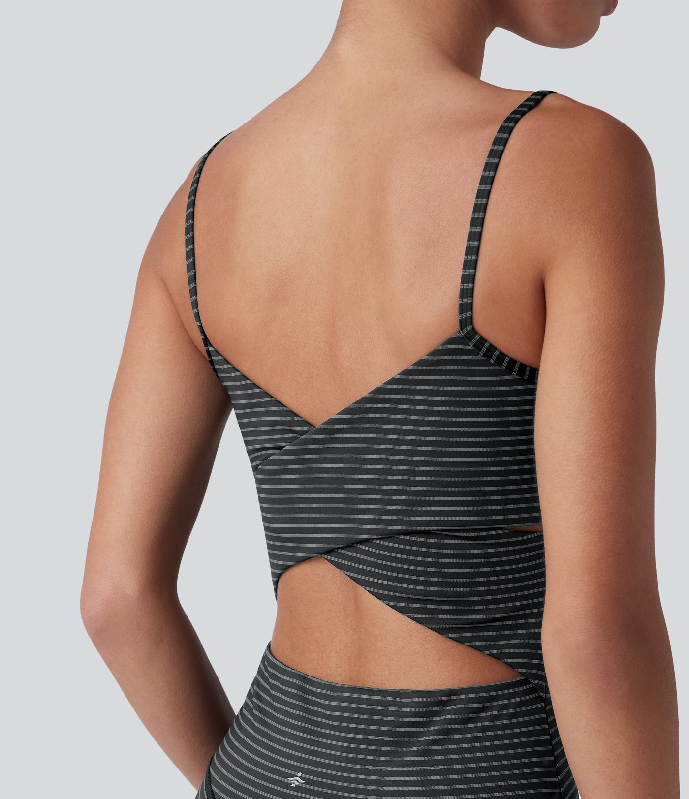 U Neck Stripe Yoga Jumpsuit-Easy Peezy Edition
