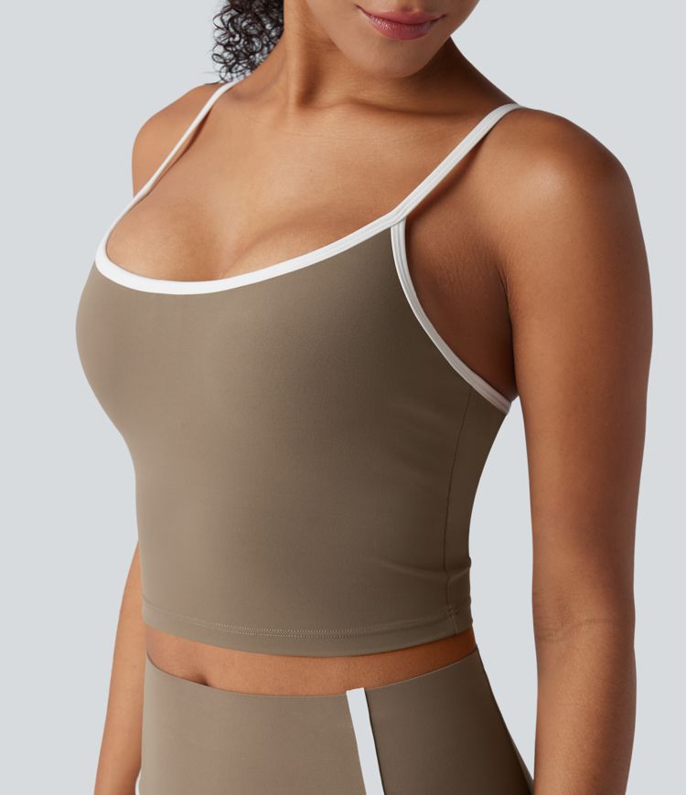 Halara UltraSculpt™ caraco de yoga bicolore à encolure en U