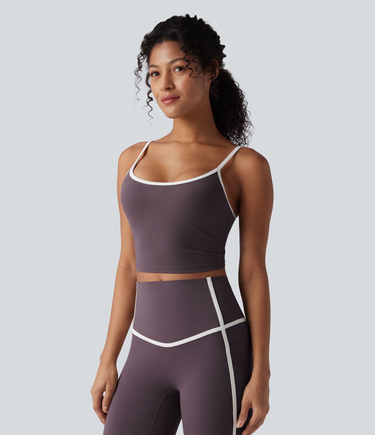 Halara UltraSculpt™ U-Neck Color Block Yoga Cami Top