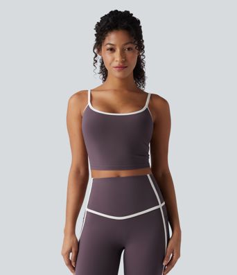 Halara UltraSculpt™ U-Neck Color Block Yoga Cami Top