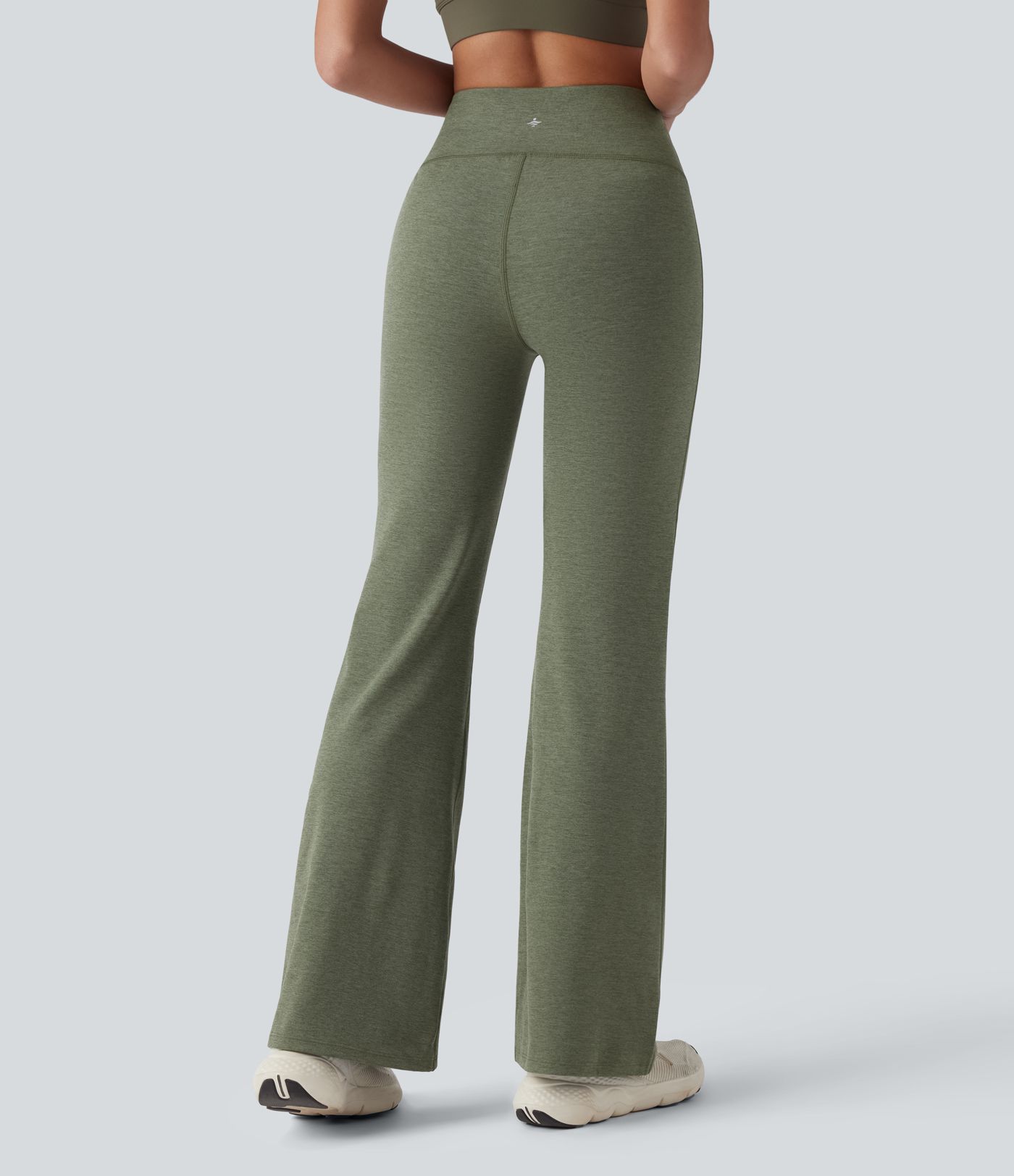 Pantalones de yoga de cintura alta con cordón, de secado rápido y acampanados