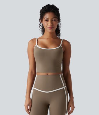 Halara UltraSculpt™ caraco de yoga bicolore à encolure en U