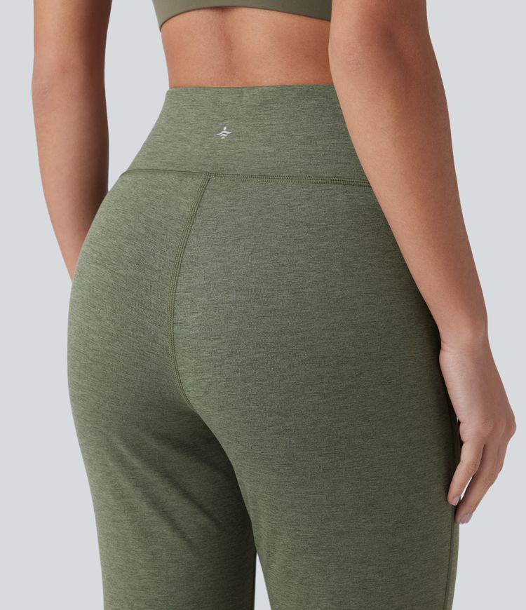 Pantalones de yoga de cintura alta con cordón, de secado rápido y acampanados