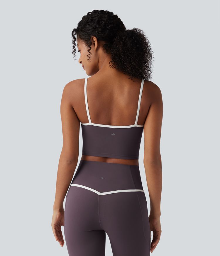 Halara UltraSculpt™ U-Neck Color Block Yoga Cami Top
