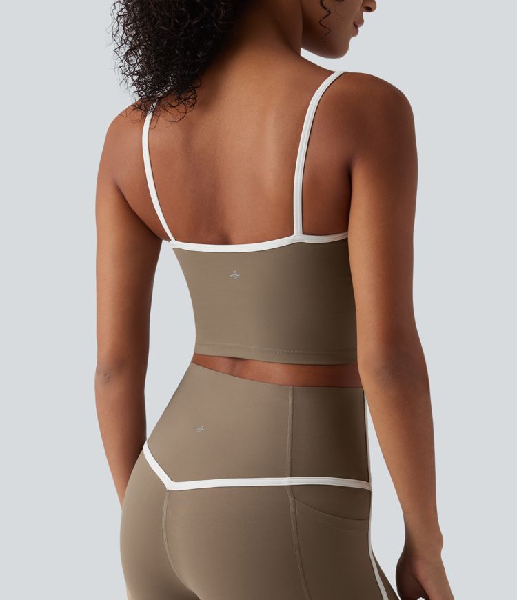 Halara UltraSculpt™ caraco de yoga bicolore à encolure en U