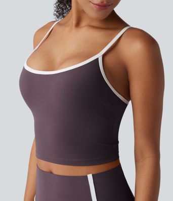Halara UltraSculpt™ U-Neck Color Block Yoga Cami Top