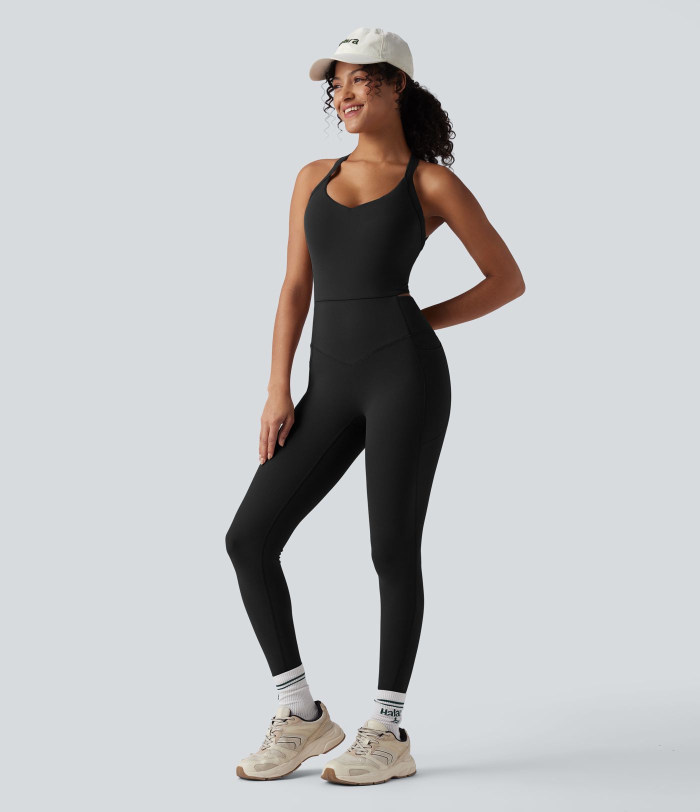 Halara UltraSculpt™ Tummy Control Training Jumpsuit with Pockets-Easy Peezy Edition DD-F Cups