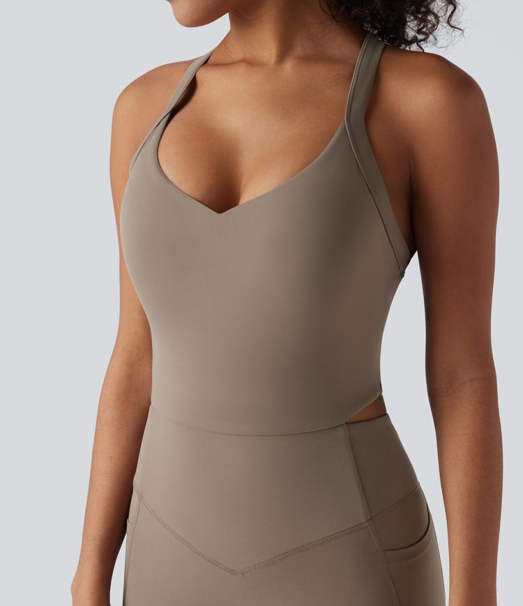 Halara UltraSculpt™ Tummy Control Training Jumpsuit with Pockets-Easy Peezy Edition-D/DD/DDD/F Cups