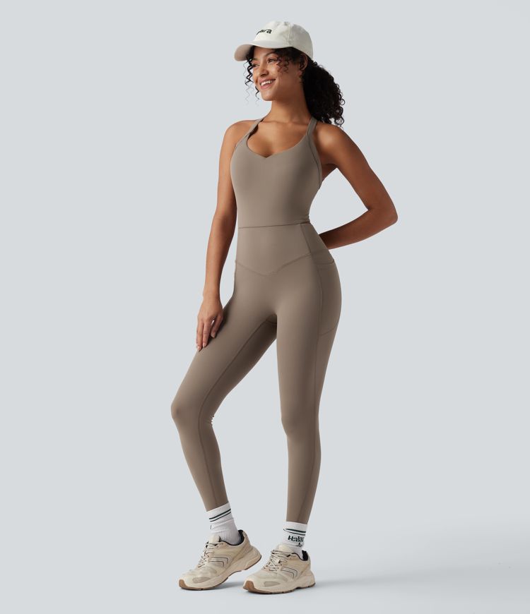 Halara UltraSculpt™ Tummy Control Training Jumpsuit with Pockets-Easy Peezy Edition-D/DD/DDD/F Cups