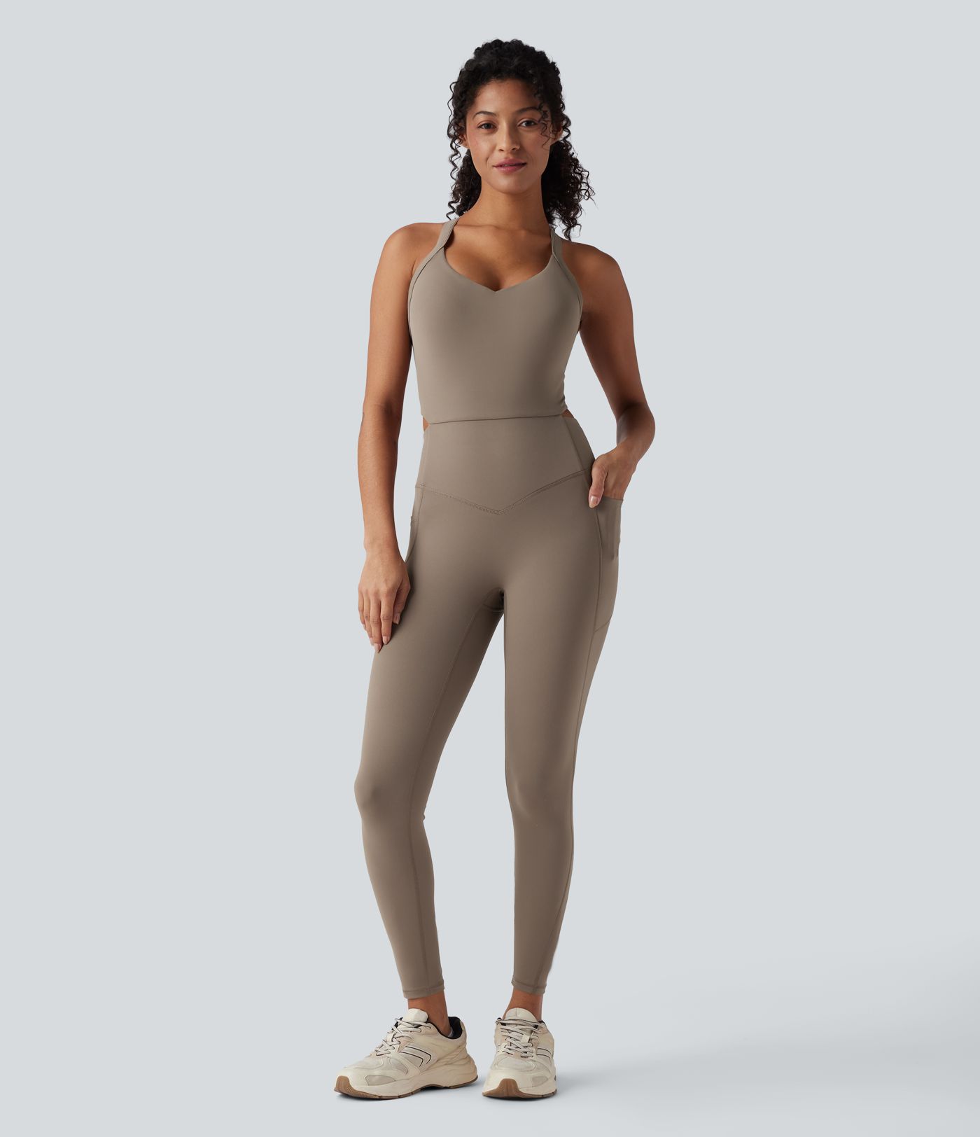 Halara UltraSculpt™ Tummy Control Training Jumpsuit with Pockets-Easy Peezy Edition-D/DD/DDD/F Cups