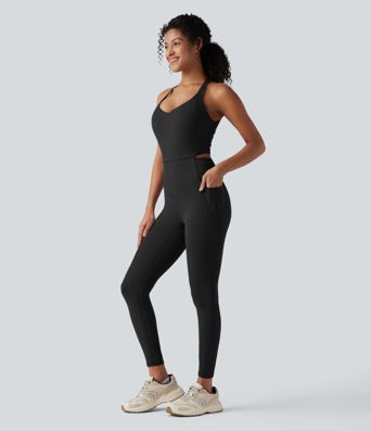 Halara UltraSculpt™ Tummy Control Training Jumpsuit with Pockets-Easy Peezy Edition DD-F Cups