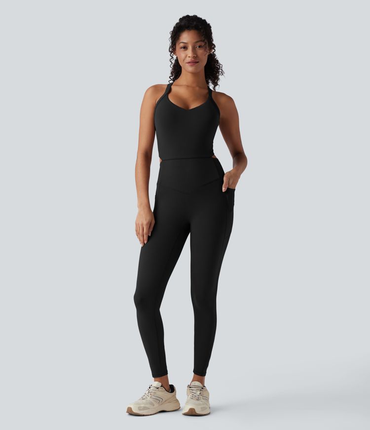 Halara UltraSculpt™ Tummy Control Training Jumpsuit with Pockets-Easy Peezy Edition DD-F Cups