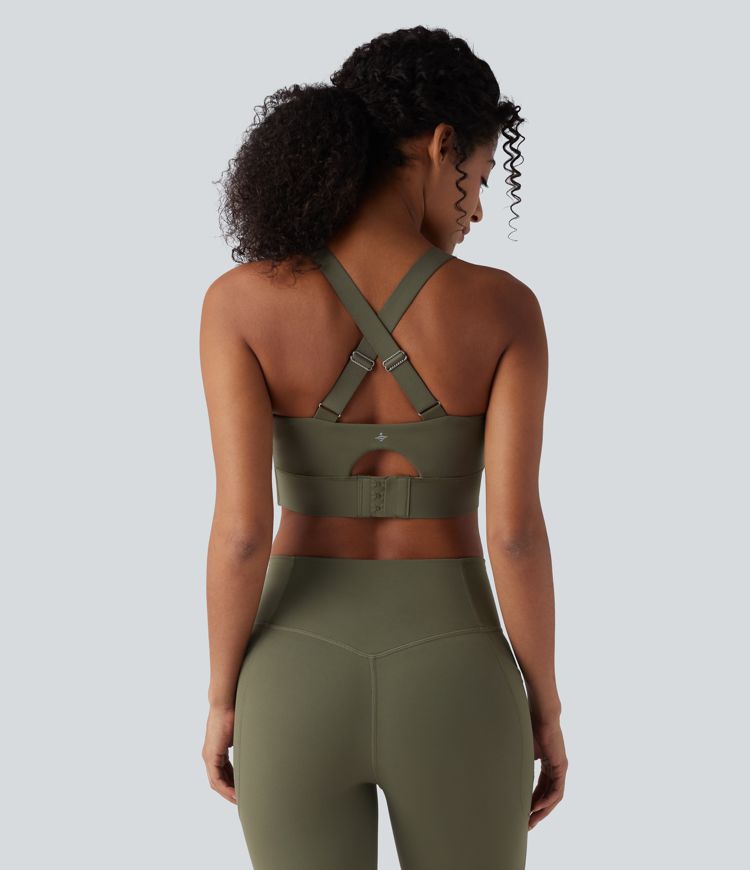 Halara UltraSculpt™ Medium Support Push-Up Crisscross Adjustable Straps Training Sports Bra