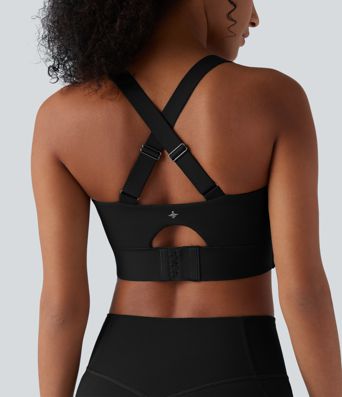 Halara UltraSculpt™ Brassière de sport push-up à maintien moyen avec bretelles croisées ajustables
